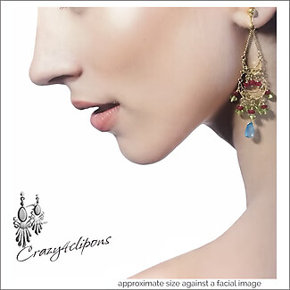 Luxe Comfort: Gold Gemstone Chandelier Earrings