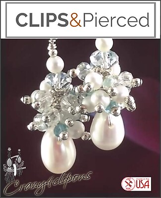 Crystal Chic: Clusters of Crystal & Pearls Earrings
