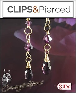 Elegant Swarovski Dangling Crystal Clip Earrings