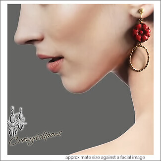 Senorita Margarita Hoop Earrings. Pierced or Clipon
