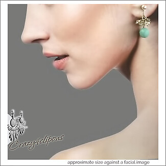Pearls, Swarovski & Amazonite Clip On Earrings