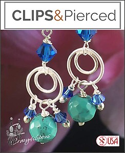 Summer Pool Party Clip On Earrings
