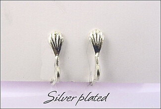 Clip Earrings Findings: Silver/Gold Top Shell Screw backs