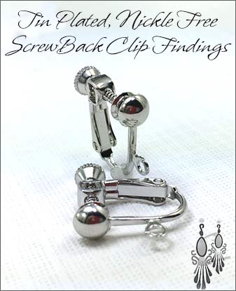 Clip Earrings Findings: Tin Plated Nickel Free Components