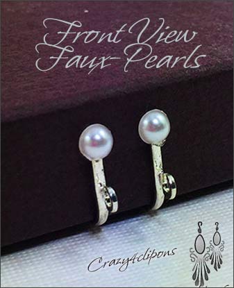 Small Clip Earrings Findings w/ pearl tops
