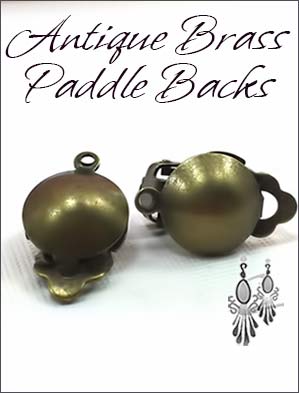 Clip Earrings Findings: Antique Brass Dome Paddle Back