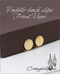 10mm Front Pad Gold Paddle Back Clip Earring Parts
