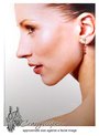 Extra small Clip On Earrings With Crystal & Coral Beads