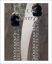Long Sexy Black Onyx Clip Earrings