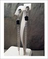 Long Sexy Black Onyx Clip Earrings