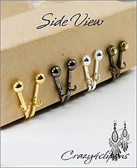 4mm Front Clip Earring Hinged Set: Mixed Metals