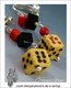 Clip On Earrings w/ Fun Carved Bone Dices