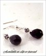 Sterling Silver & Onyx Clip Earrings