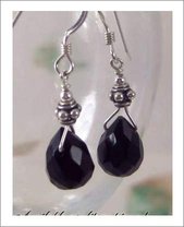 Sterling Silver & Onyx Clip Earrings