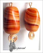 Swirly Caramel Candy-lk Clip Earrings