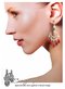 Coral w/ Turquoise Chandeliers Clip Earrings