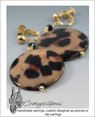 Clip Earrings w/ Leopard Discs