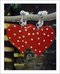 Clip On Earrings: Red Polka Dot Hearts Teen - Pierced Too