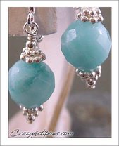 Clip On Earrings: Amazonite & Sterling Silver