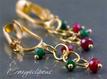 Holiday ruby emerald dangling earrings