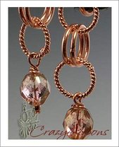 Copper & Glass Clip On Earrings