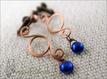 Copper Swirls with Pearl Clip Earrings