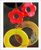 Cheerful Summer Hoop Clip On Earrings