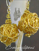 Great Balls of fire dangling clip earrings