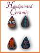 Handpainted ceramic Ethnic teardrop earrings