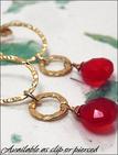 Gold filled Chalcedoney bold clip earrings