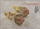 Champagne crystal clip on earrings, avail as pierced too