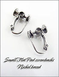 small pad hinged screwback clips gold/silver toned
