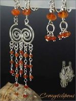 Clip On Earrings: Mother Daughter Carnelian Earring Set