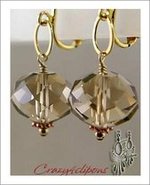 Clip On Earrings: Champagne Crystals