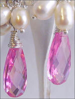 Zirconia and Pearls cluster clip earrings
