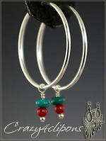 Charming Silver Hoop Clip Earrings