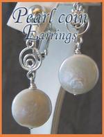 Pearl coin classic, Pierced & Non-pierced Earrings or
