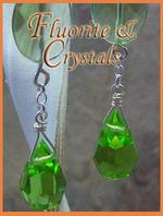 Fluorite and Czech glass dangling earrings