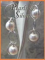 Pearl & sterling silver hoop earrings