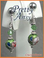 Pretty cloisonne Swarovski Earrings