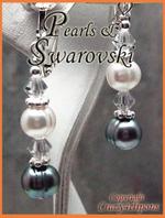 Duotoned Black/white Pearl earrings