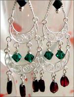Dangling filigree chandelier earrings