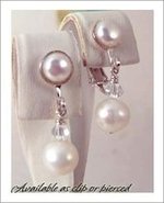 Elegant, Classic Pearl Clip On Earrings