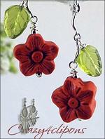 Floral Cinnabar-like spring earrings