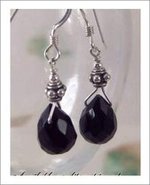 Sterling Silver & Onyx Clip Earrings