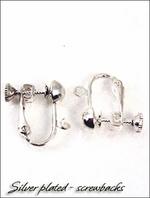 Silver/Gold Plated Screw back clip findings