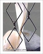Clip Earrings: Gunmetal Diamond Shaped