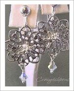 Silver Victorian Rosettes Non-Pierced Earrings