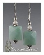 Sublime Amazonite & Pearls Clip Earrings