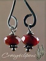 A drop of Blood: Gunmetal Clip Earrings